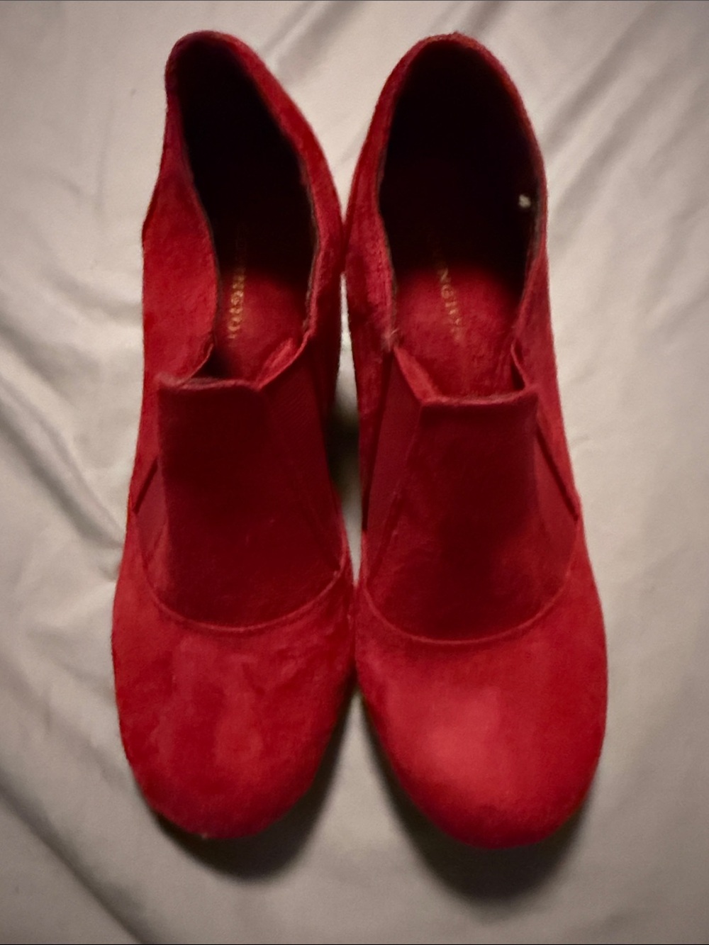 NWOT Covington Red Suede Heeled Booties
